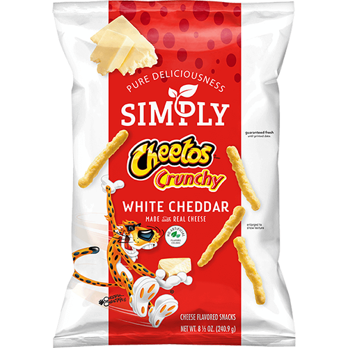 CHEETOS® Simply crocantes con cheddar blanco, bocadillos sabor a queso